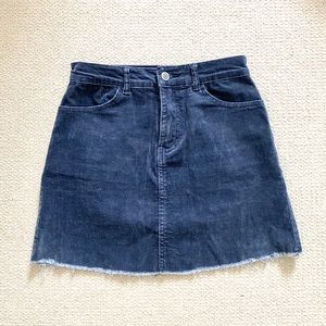 Navy-gray corduroy skirt
